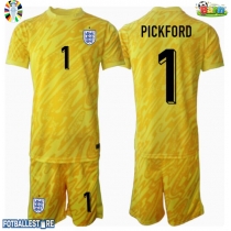 England Jordan Pickford #1 Keeper Bortedraktsett Barn EM 2024 Kortermet (+ Korte bukser)